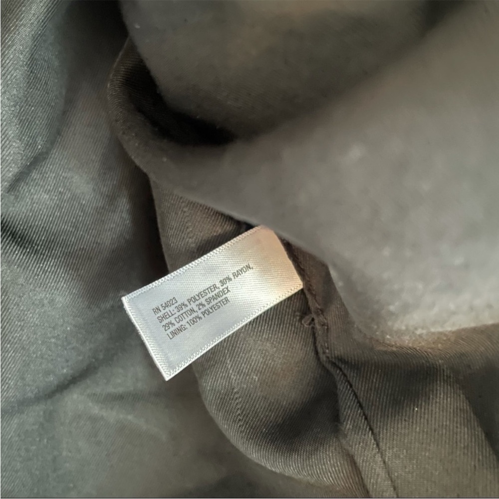 Gap Dark Gray Cotton Blend Zipper Faux Leather Trim Zip Jacket - Picture 4 of 7
